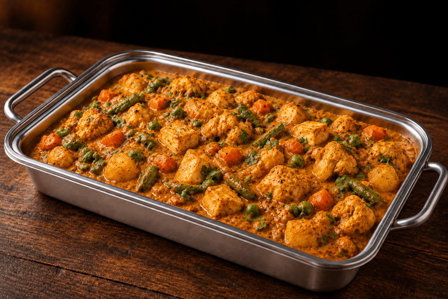 Navrattan Korma Tray, party tray catering selection at India Oven in Citrus Heights