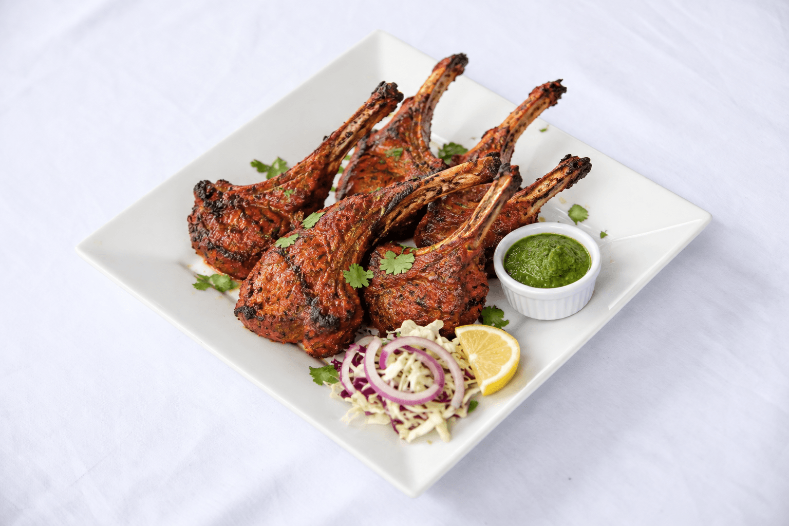 Spring Lamb Chops(5pcs), served at India Oven Sacramento