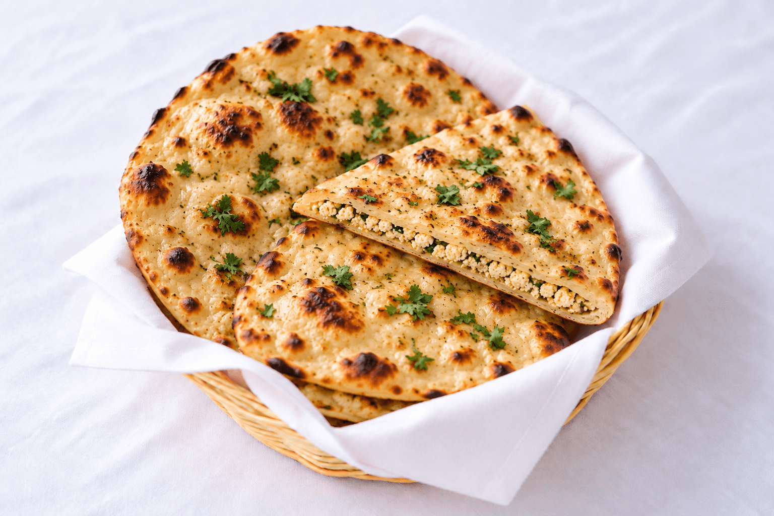 Paneer Naan, served at India Oven Sacramento