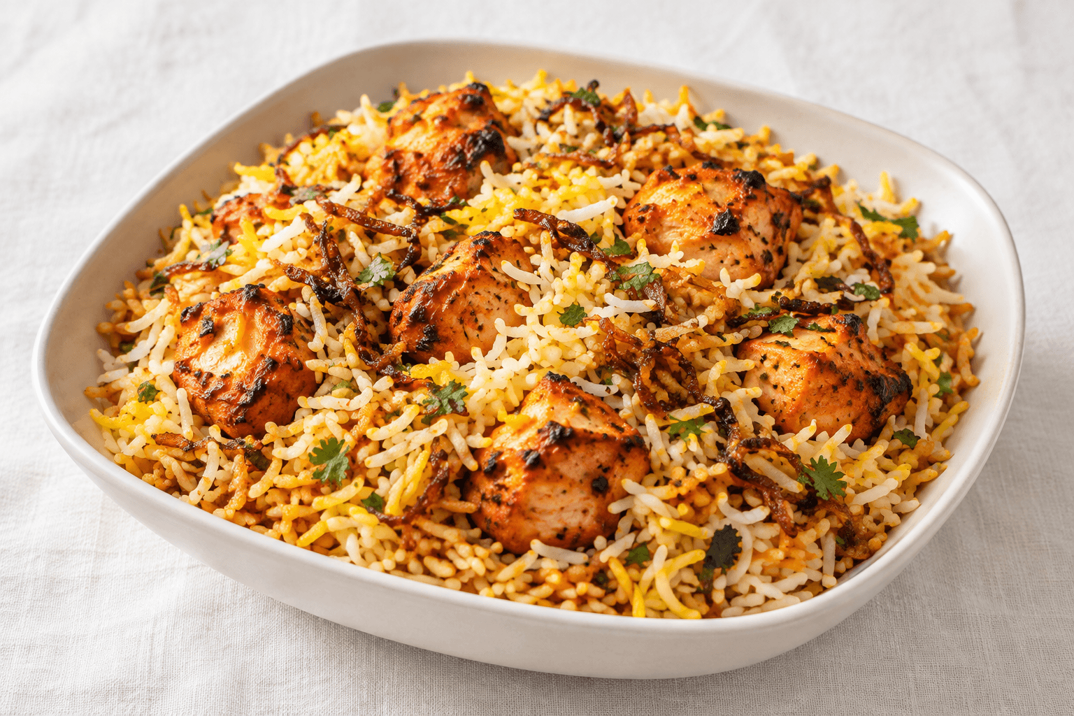 Chicken Tikka Biryani, served at India Oven Sacramento