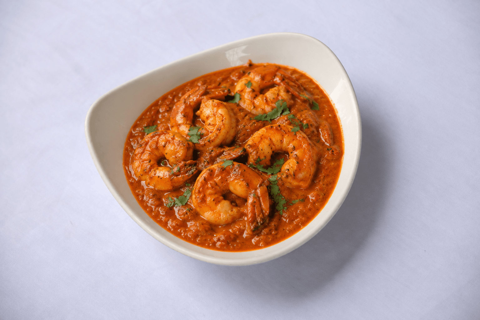 Shrimp Tikka Masala, served at India Oven Sacramento