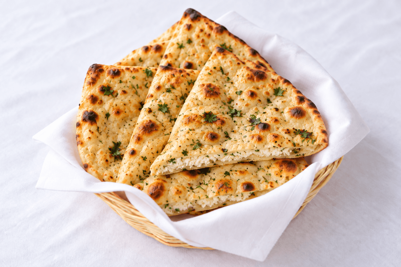 Goat Cheese Naan, served at India Oven Sacramento