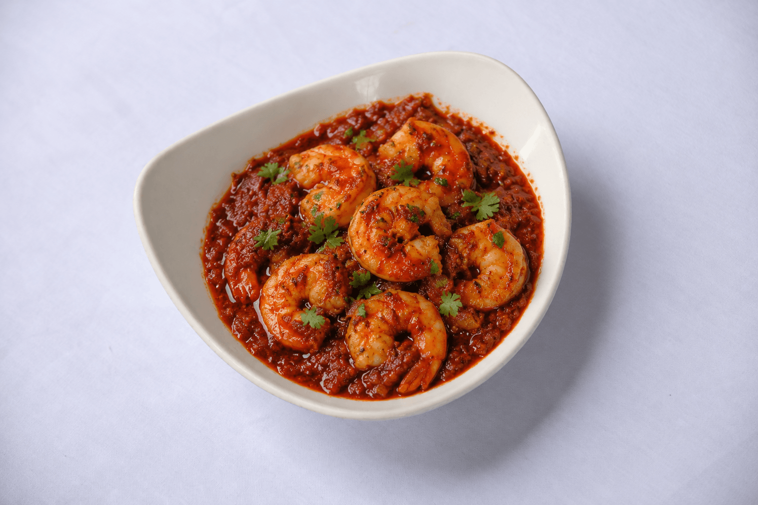 Shrimp Vindaloo, served at India Oven Sacramento