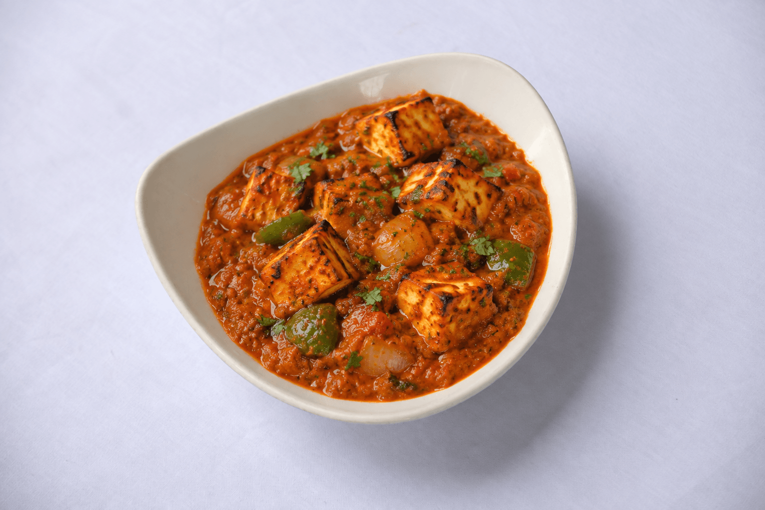 Paneer Tikka Masala, served at India Oven Sacramento