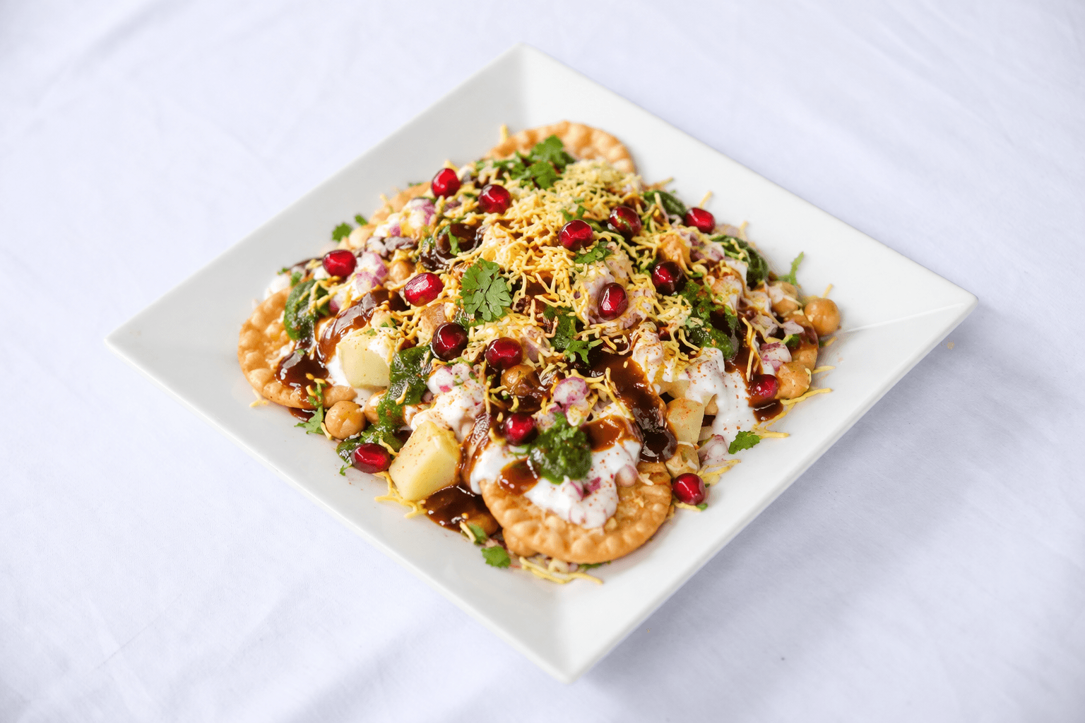 chat papdi, served at India Oven Sacramento