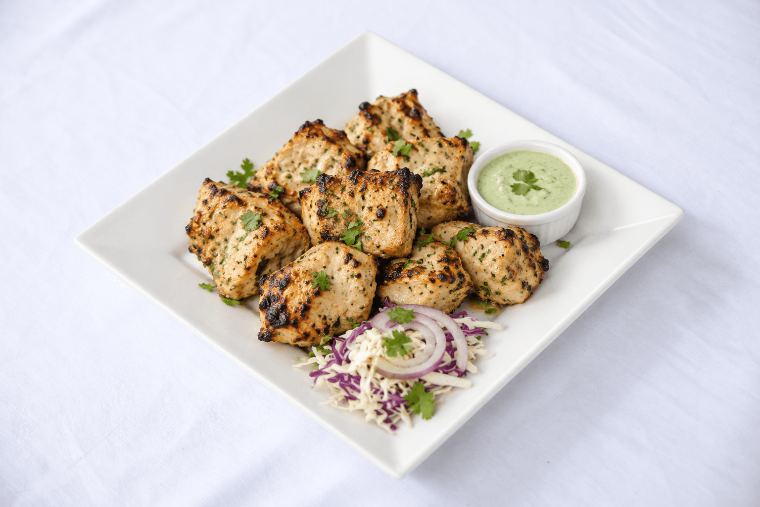 Chicken malai Tikka, served at India Oven Sacramento