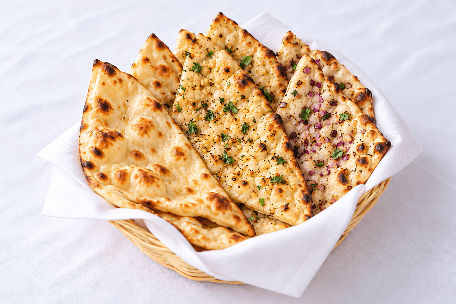 Chef's Bread Basket, served at India Oven Sacramento