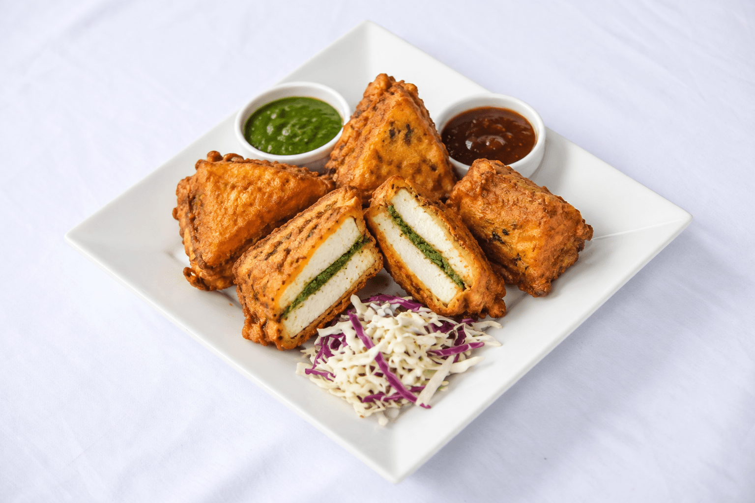 Stuffed Paneer Pakora, served at India Oven Sacramento