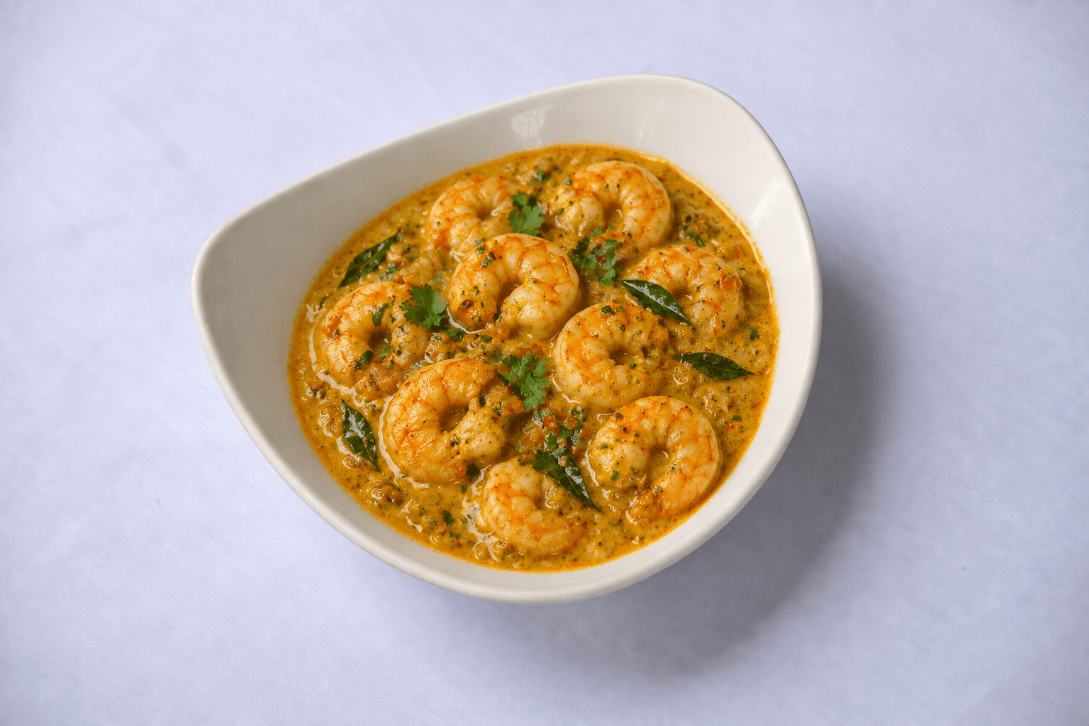 shrimp coconut curry, served at India Oven Sacramento