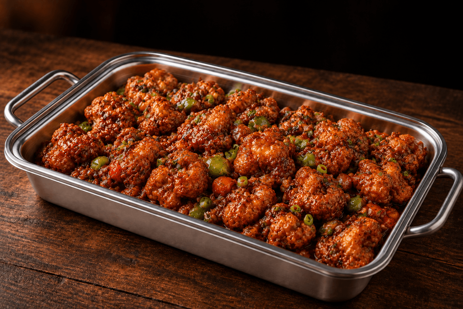 Gobi Manchurian Tray, party tray catering selection at India Oven in El Dorado Hills
