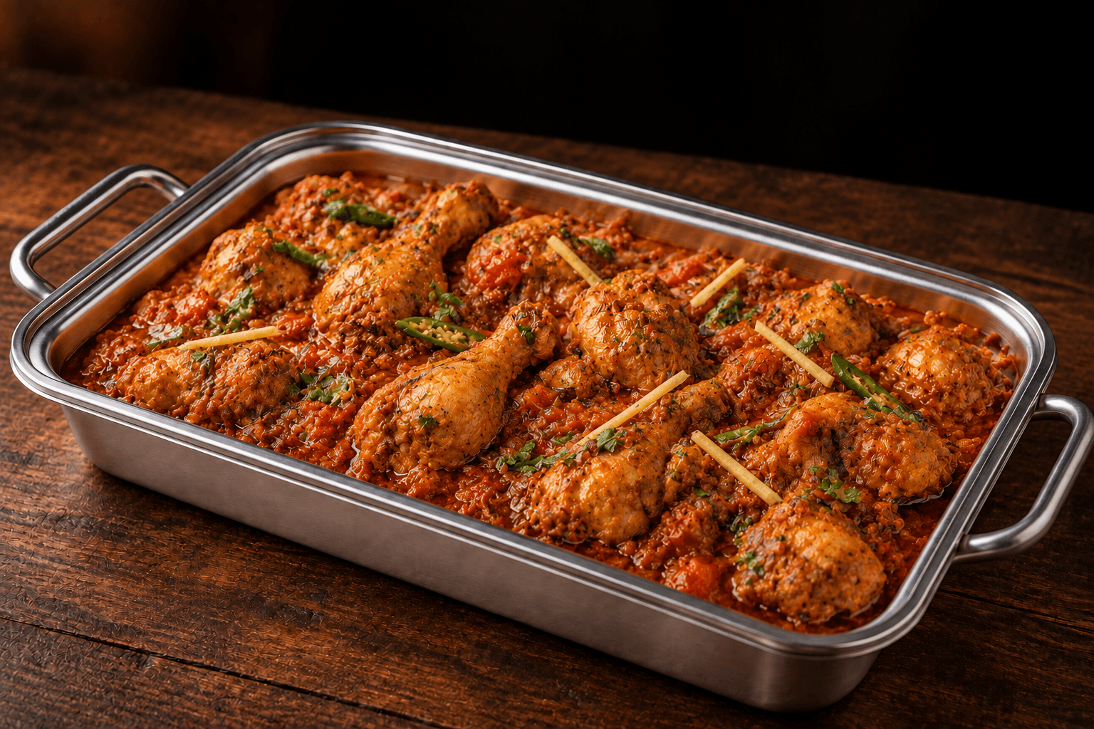 Chicken Karahi Tray, party tray catering selection at India Oven in El Dorado Hills