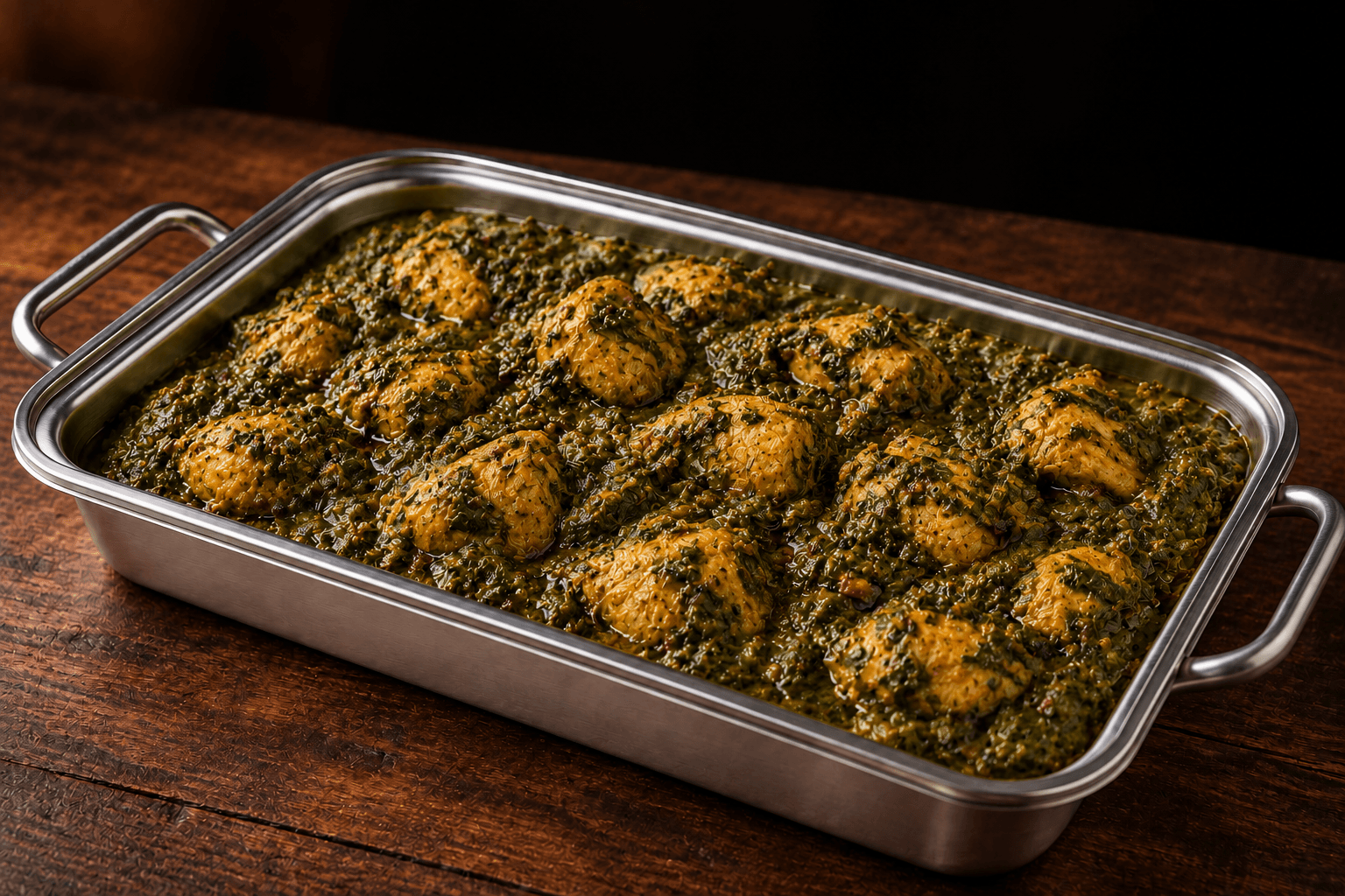 Chicken Saag Tray, party tray catering selection at India Oven in El Dorado Hills