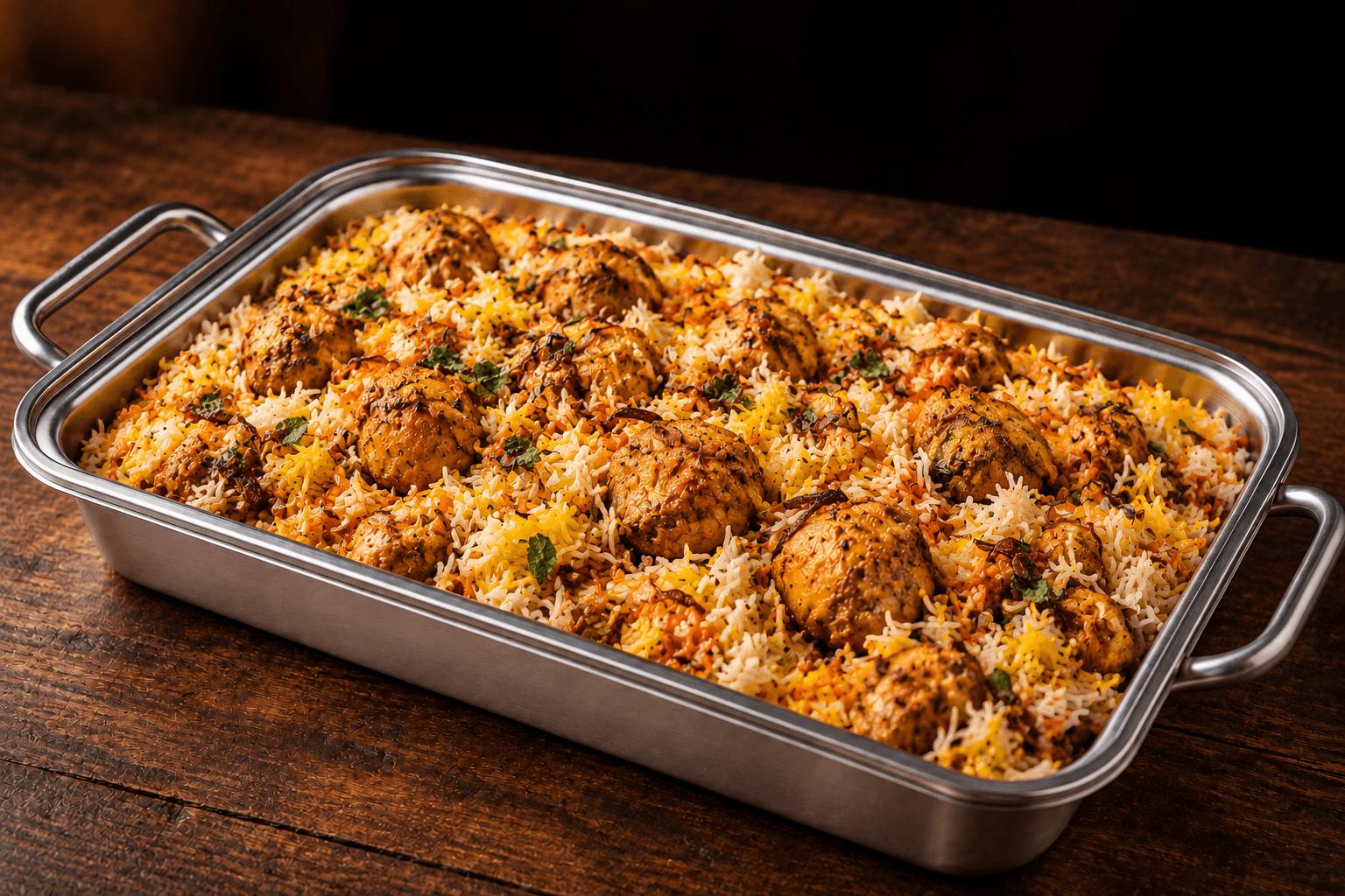 Chicken Biryani Tray, party tray catering selection at India Oven in Roseville
