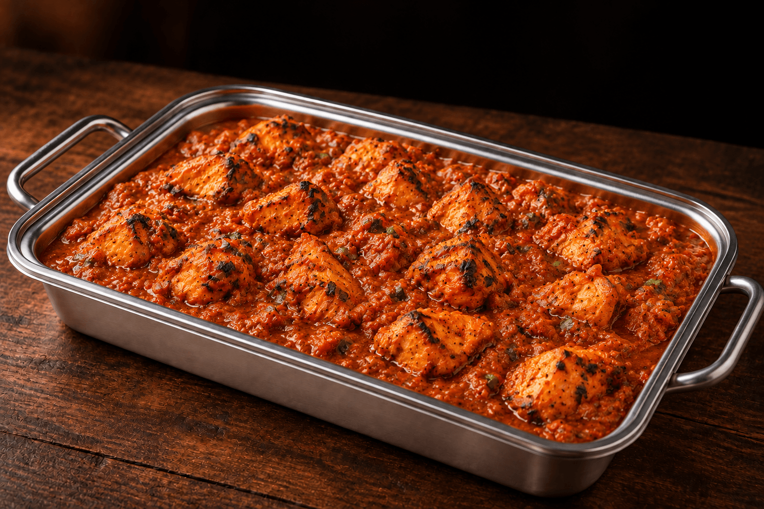 Chicken Tikka Masala Tray, party tray catering selection at India Oven in Grass Valley