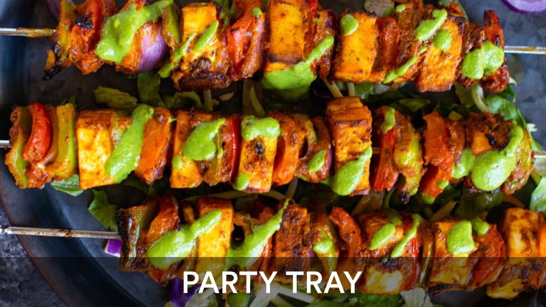 Panner Tika BBQ Tray, party tray catering selection at India Oven in El Dorado Hills