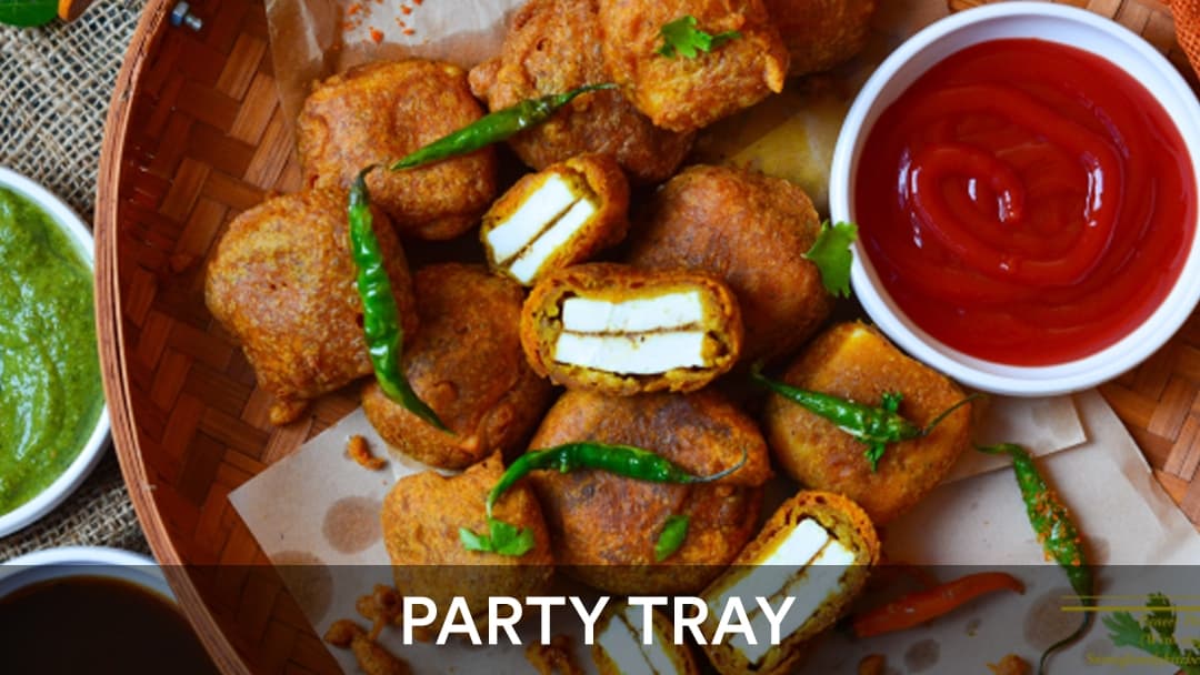 Paneer Pakora Tray, party tray catering selection at India Oven in Roseville